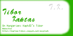 tibor kaptas business card